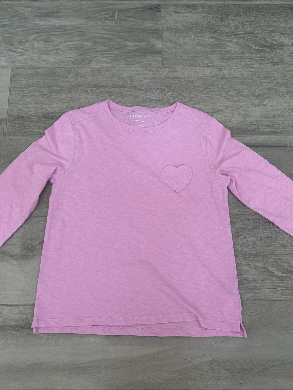 Crewcuts Lavender Pink Long-Sleeve Tee with Heart Appliqué